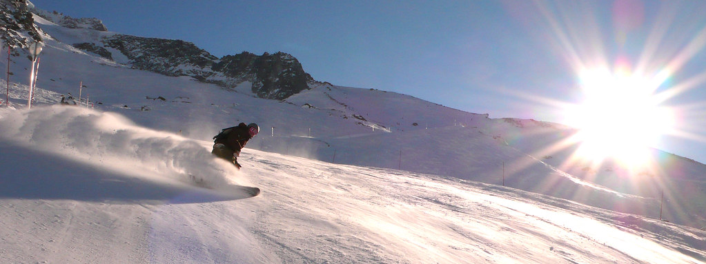 Snowboarding at Grands Montets