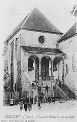 Façade de la chapelle du couvent des Bernardines à Orgelet (Jura)