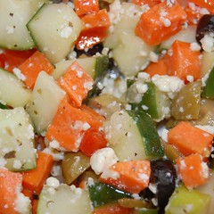 Greek Cucumber, Carrot & Olives Salad