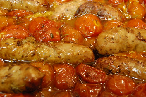 Sausage and tomato bake