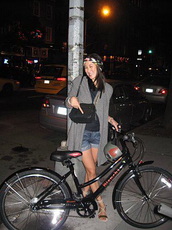 Eva, Teen Vogue on bicycle