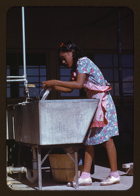 Young woman at the community laundry on Saturday afternoon, FSA ... camp, Robstown, Tex. (LOC)