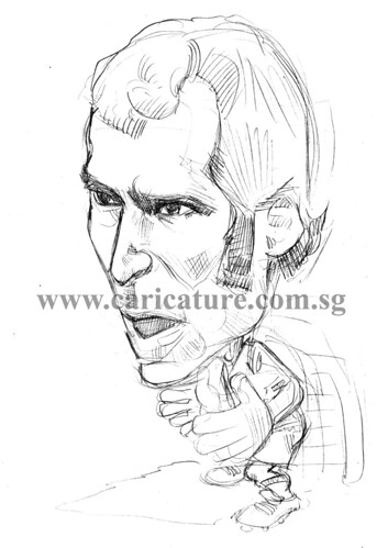Caricature of Petr Cech pencil sketch watermark