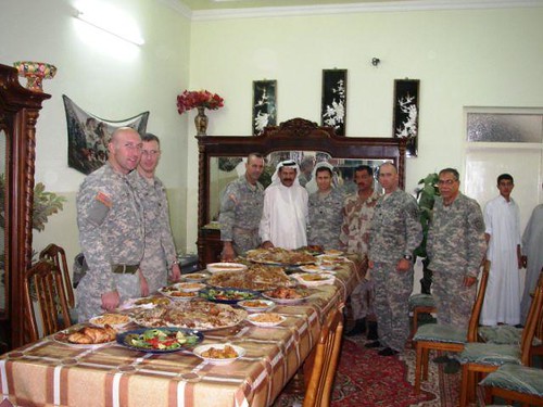 Drew at a Ramadan dinner in Iraq