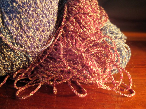 close-up of yarn without flash