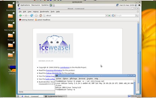Iceweasel 2.0.0.14 sous Debian Lenny avec un noyau 2.6.24 pour AMD64