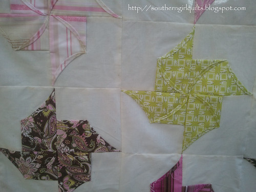 Origami Pinwheel Quilt Top -- Detail