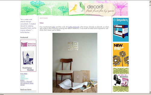 Light Shades featured on Decor8.blogspot.com!