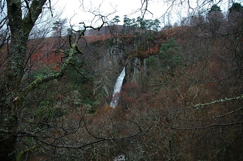 Grey Mares Tail Waterfall through the trees