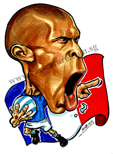 caricature Thierry Henry colour watermark