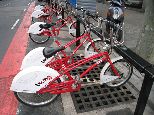 "Bicing" shared bicycles