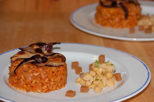 berber risotto with deconstructed hummous