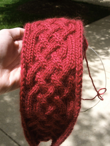 Celtic cable neckwarmer