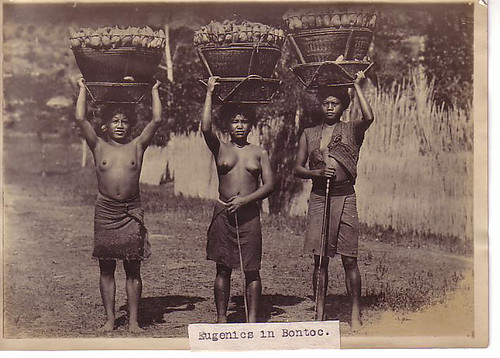 a group of Bontoc indigenous Filipinos carrying basket full of farm produce.  Philippine Buhay Pinoy Noon old pictures photograph black and white Philippines  Filipino Pilipino  people photos life Philippinen  Igorot indigenous   