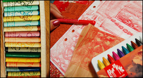 Irrisistable Wax Rubbings with crayons