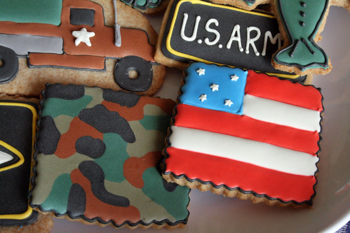 Camouflage and Flag cookies