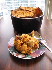 Sweet Potato Cornbread Pudding with Maple Cream