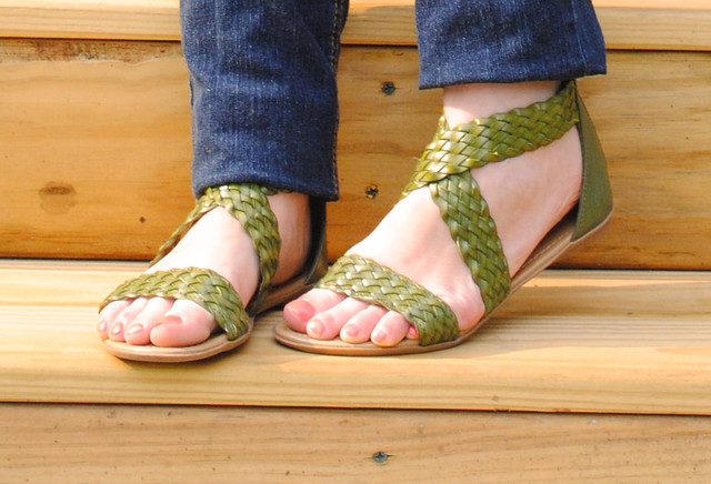 olive green sandals