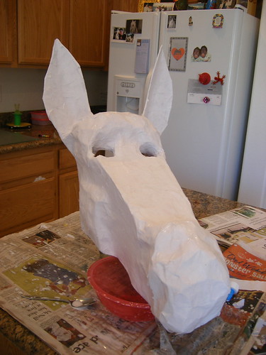 papier mache mask. Donkey Mask, Paper Mache
