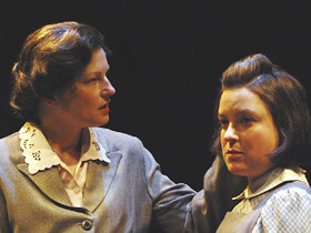 Helen Taylor and Jessica Greenberg play Marketa and Hana Brady. Photo: Andy Price.