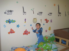 See how many stickers I have on the wall?