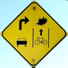 Stanford Right Hook warning sign