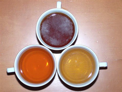 Red, black and green tea