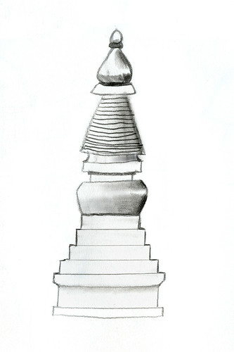 Sketch stupa Tibet