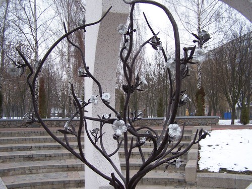 Flowers on the Chornobyl Victims Memorial