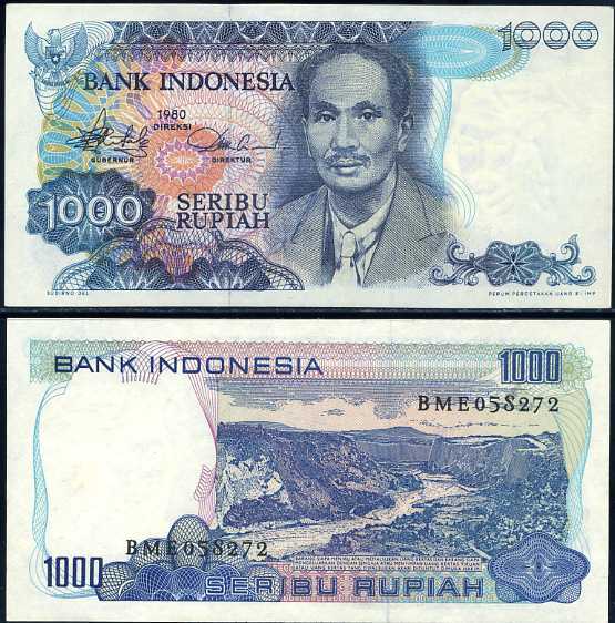 1000 Rupií Indonézia 1980, P116