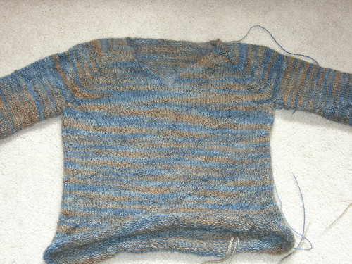 Mohair sweater bound off