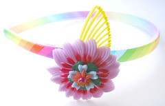 Rainbow Vintage Flowers Headband