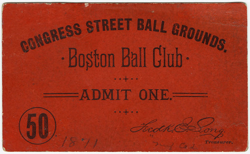 Congress Street Ballgrounds pass [front] by Boston Public Library