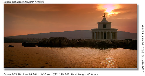 Sunset Lighthouse Argostoli  Kefalonia Greek Island