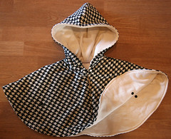 Corduroy Houndstooth Cape Lined with OC Fleece - Size 12-36 months - Free Shipping!