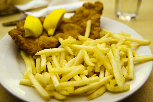 wiener schnitzel with fries