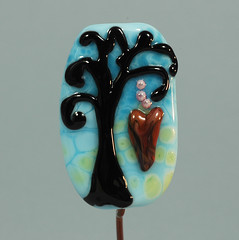 Valentine Heart Tree Series - BlueBetween Lampwork Glass Art Beads