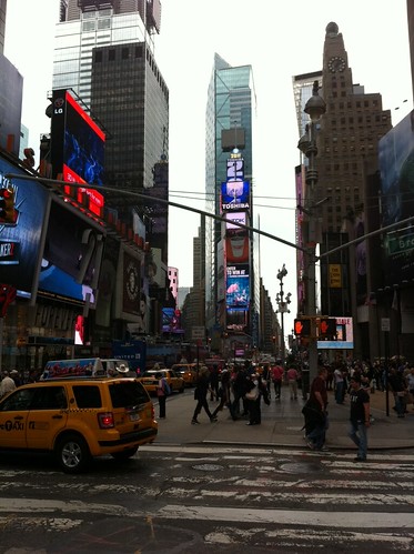 Walking over Times Square to our next meeting