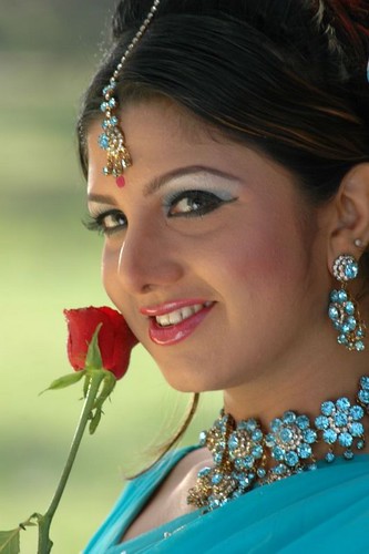 Rambha with a rosebud