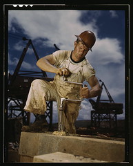 Carpenter at work on Douglas Dam, Tennessee (T...