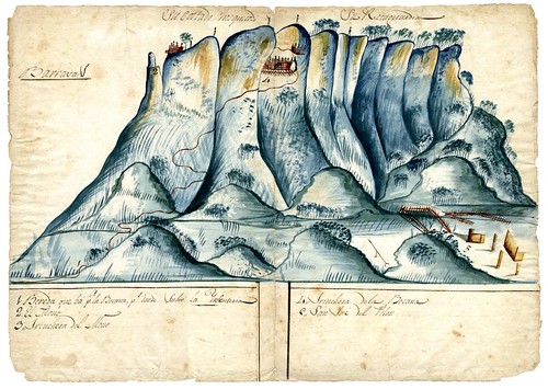 Mapa del Cerro de Barrabás donde se fortificó Don Vicente Guerrero después de retirarse de Zacatula, Mayo 1819