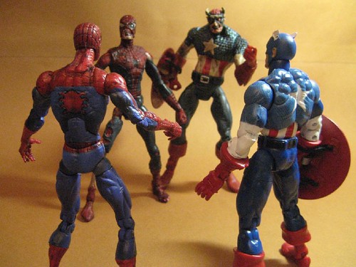 Spidey and Cap vs. their Zombie Versions