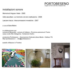 copertina DVD - installazioni audio - Portobeseno 2005/2007