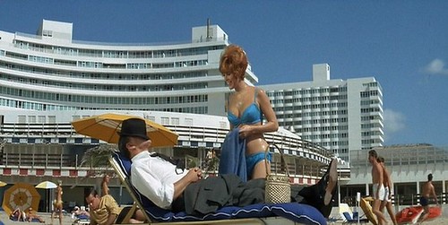 Jill St. John at the swimming pool at The Fontainebleau Hotel