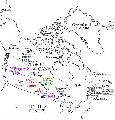 Map of Canada and the Treaties the