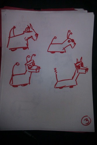 page 3 drawings of robots and dogs