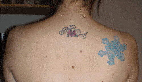 My Snowflake tattoo number 2 and my Swirly Flower Thing tattoo number 4 