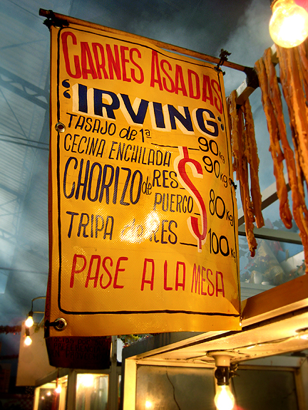 Restaurant Menu in Oaxacan Market