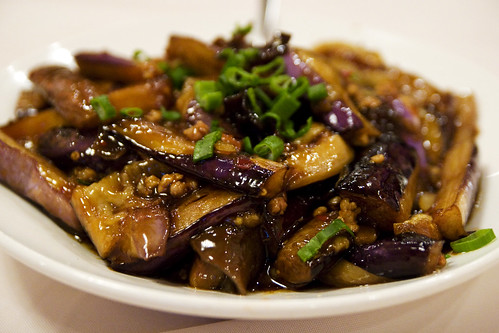 Sichuan style eggplant with meat bits