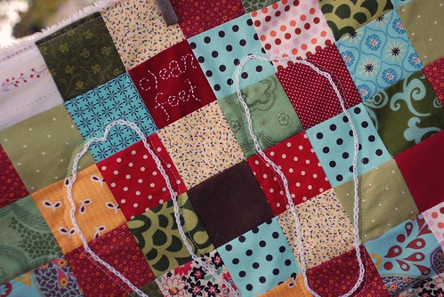 patchwork bath mat close up